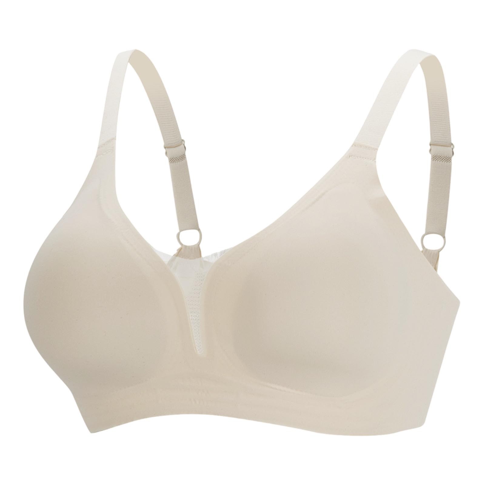 thumbnail image 4 of Sujetador con escote en V profundo para tallas grandes para mujer: sin costuras, sin aros, push up, nailon/spandex, tallas S-XL, 34-40 EE. UU., 4 of 4